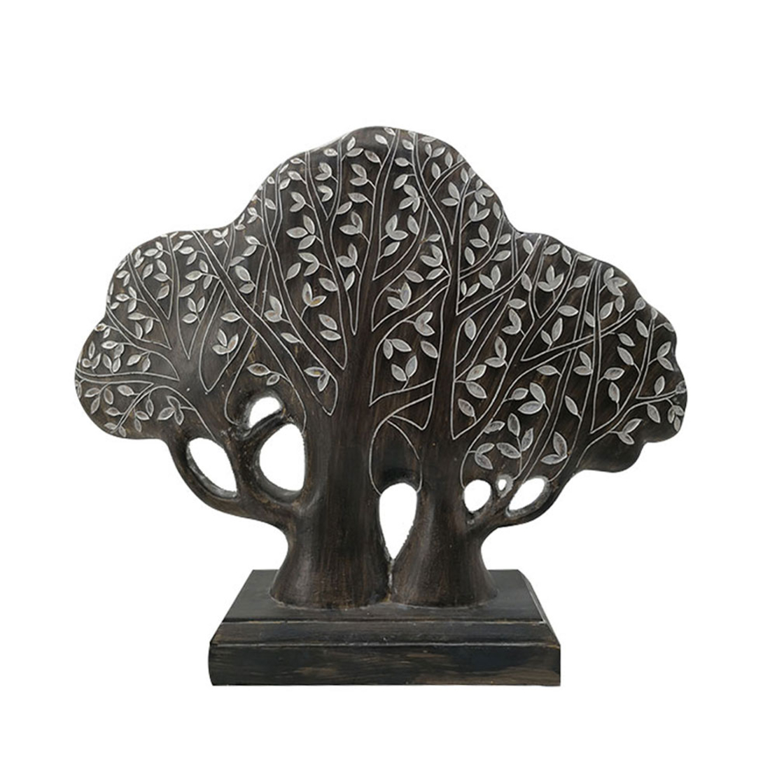 FORET 3 DECO TREE POLYRESIN BROWN BEIGE 33,5x9xH27