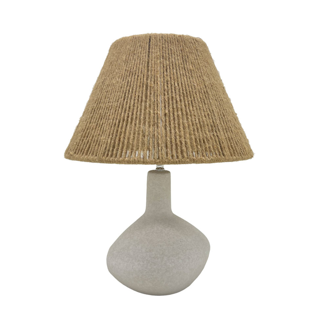 SCIANA LAMP TABLE 18x18x40 CERAMIC WHITE ROPE NATURAL