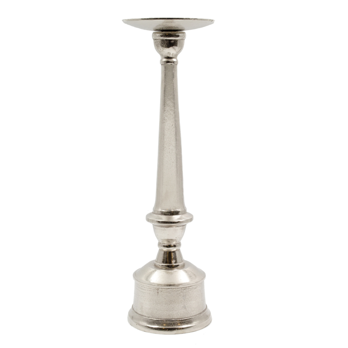 PILLAR CANDLE HOLDER ALUMINIUM SILVER D17xH59cm IN