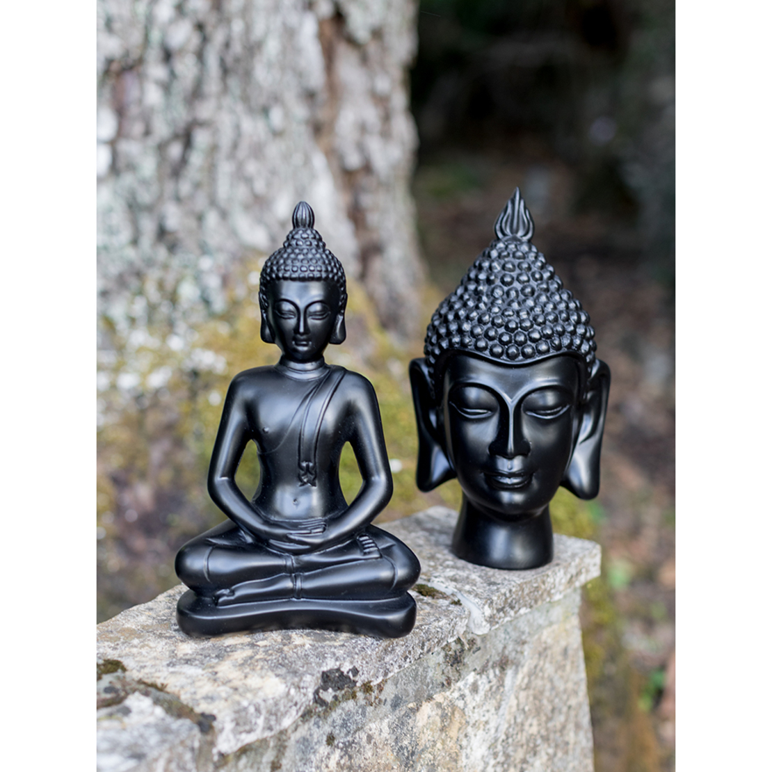 NABASA DECO BUDDHA POLYRESIN BLACK 18x10xH29cm PRC