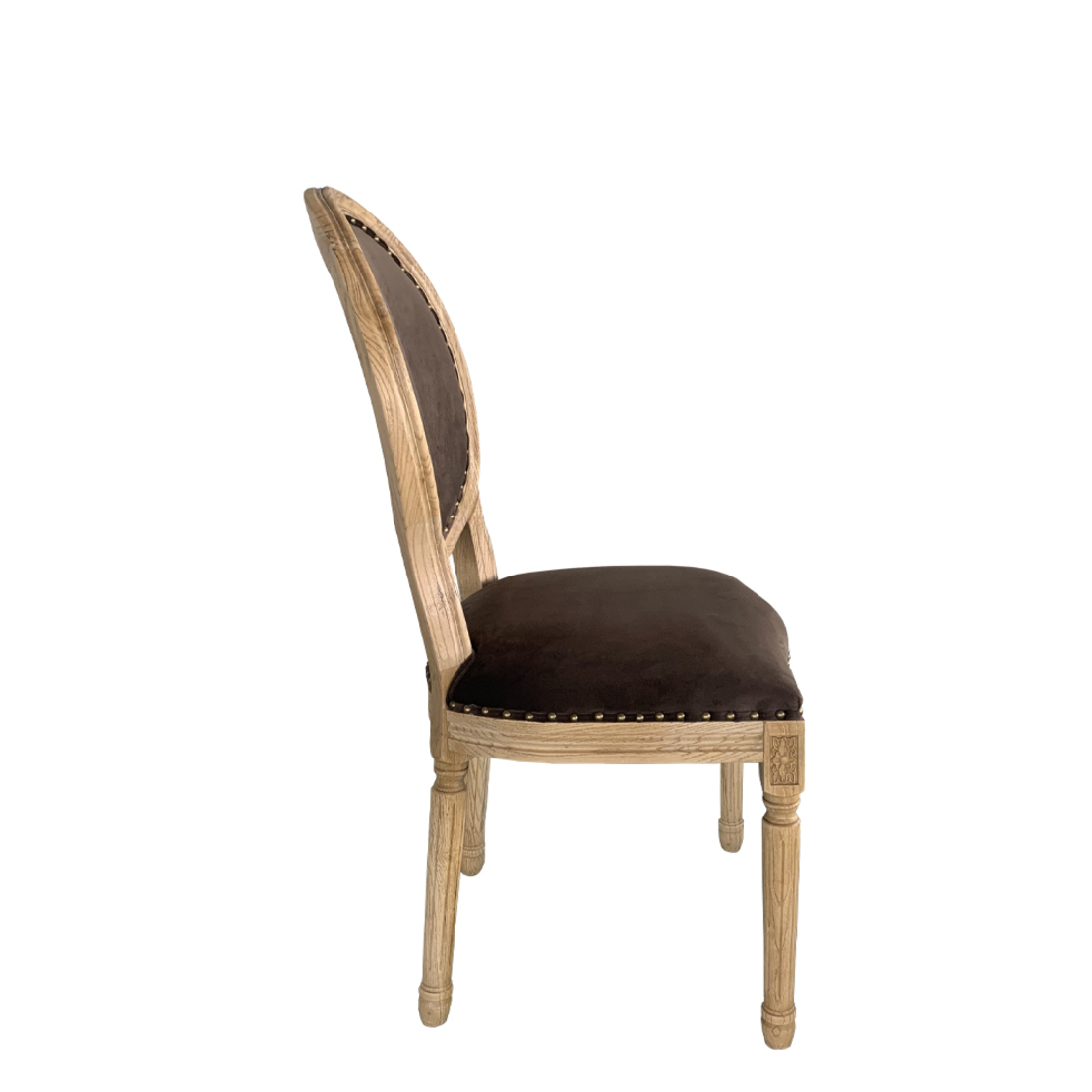LOUIS CHAIR WOOD ELM TAUPE FABRIC NATURAL E1 PRC