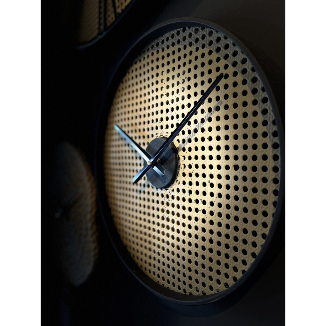 CANNE CLOCK METAL NATURAL BLACK D41xH4,5cm PRC