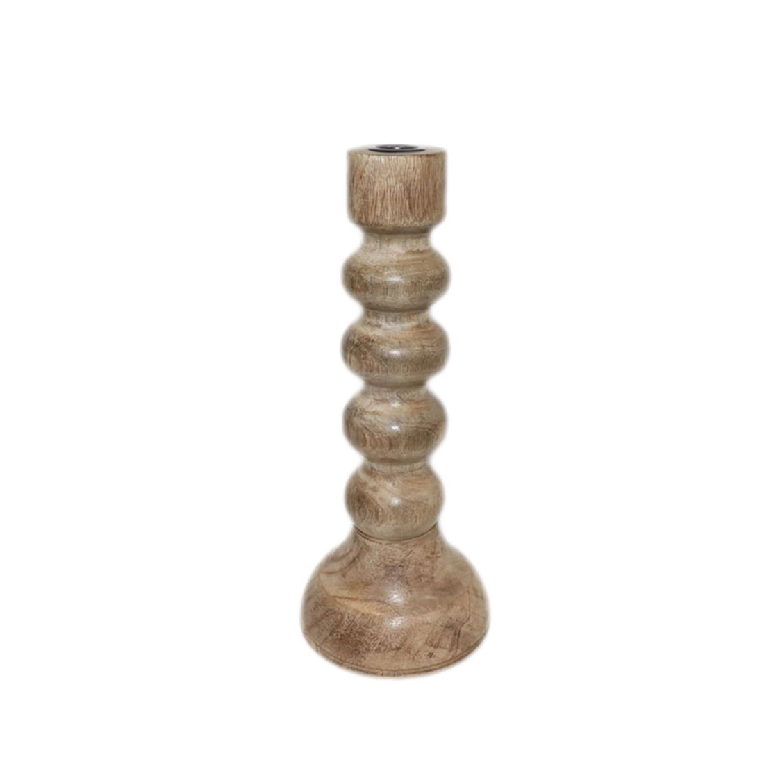 BOLH CANDLE HOLDER WOOD NATURAL D13xH30cm IN