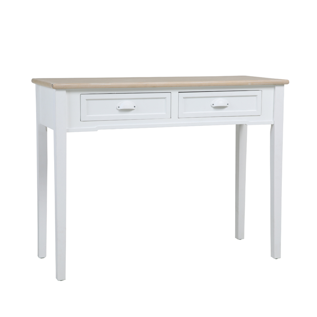 KIMOLOS CONSOLE 2DRAWERS LACQUERED MDF WHITE NATURAL VENEER 102x40xH78cm E1 PRC