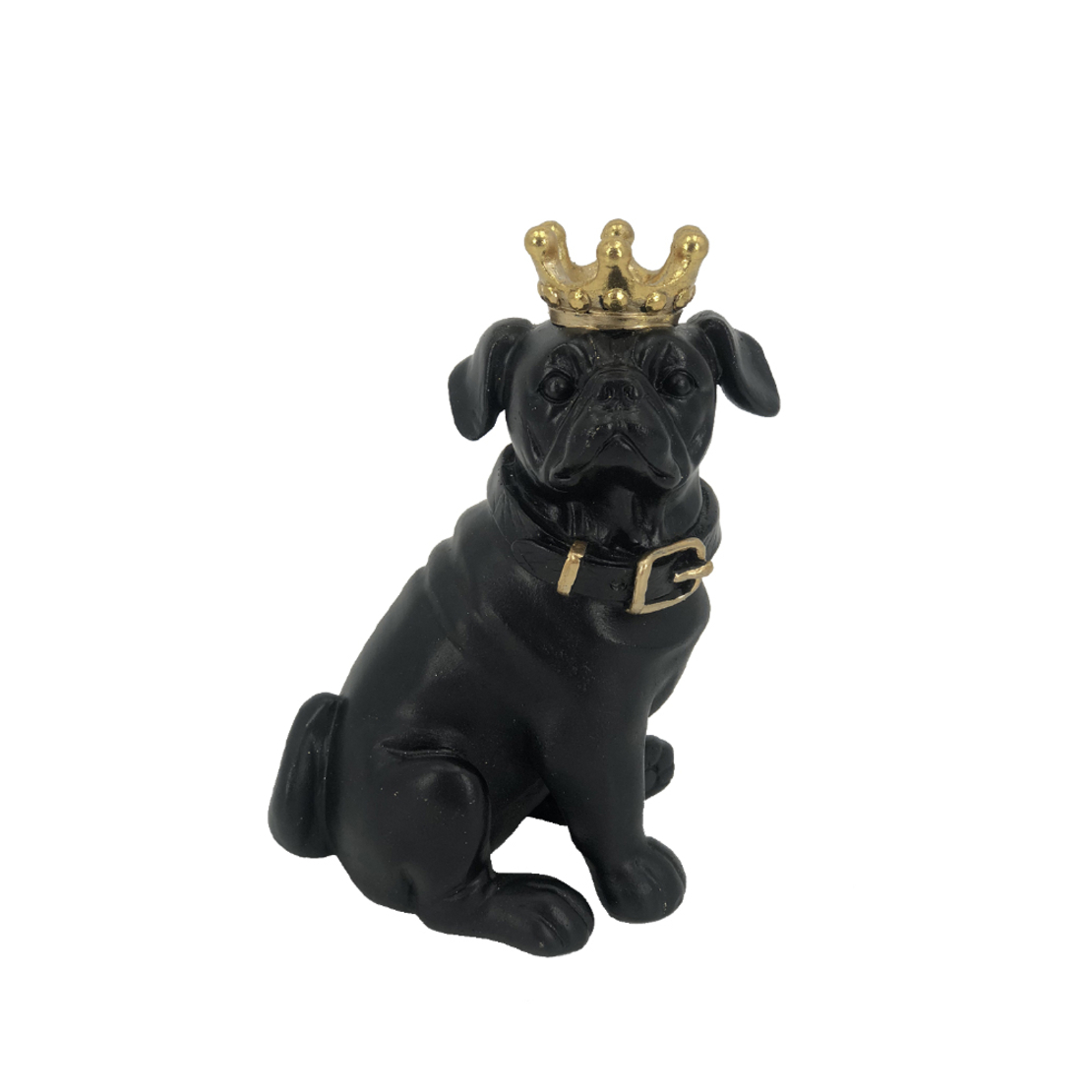 BURNIE 1 DECO POLYRESIN BLACK GOLD 13x9xH16,5cm PR