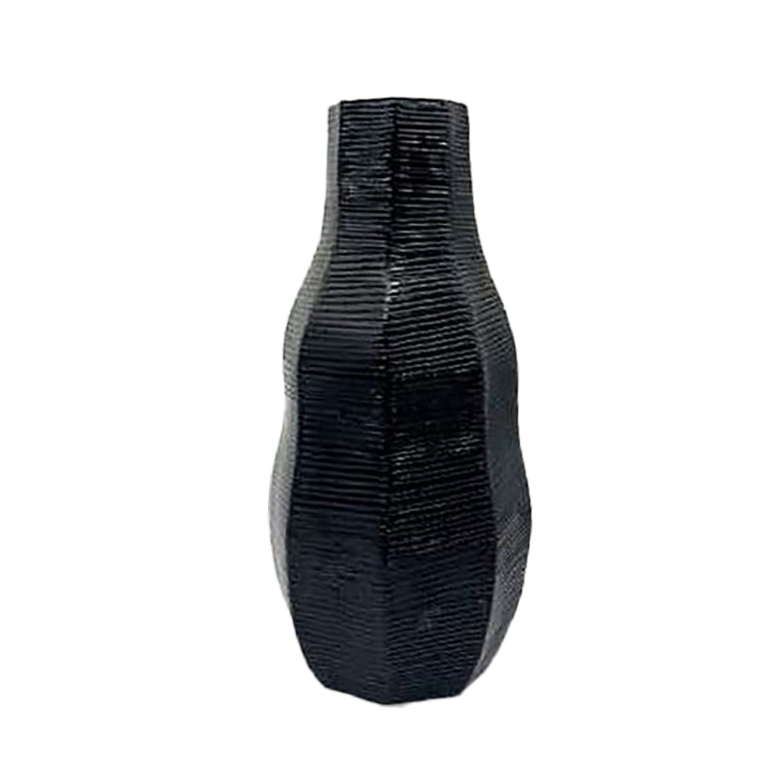 GALLINA VASE POLYRESIN BLACK MATTE D15xH32cm PRC