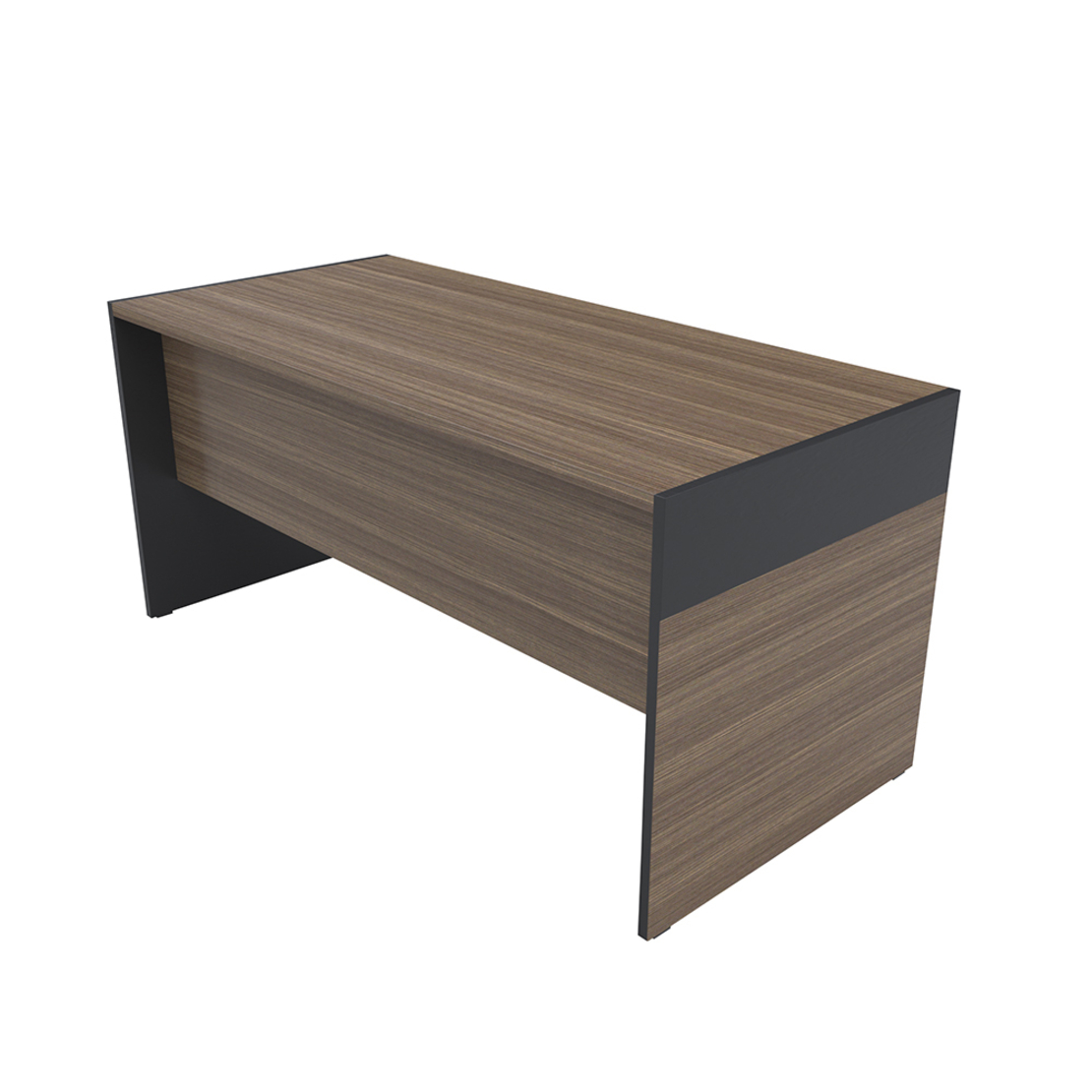 ANGLE DESK MELAMINE WALNUT BLACK 160x75xH75cm E1 PRC