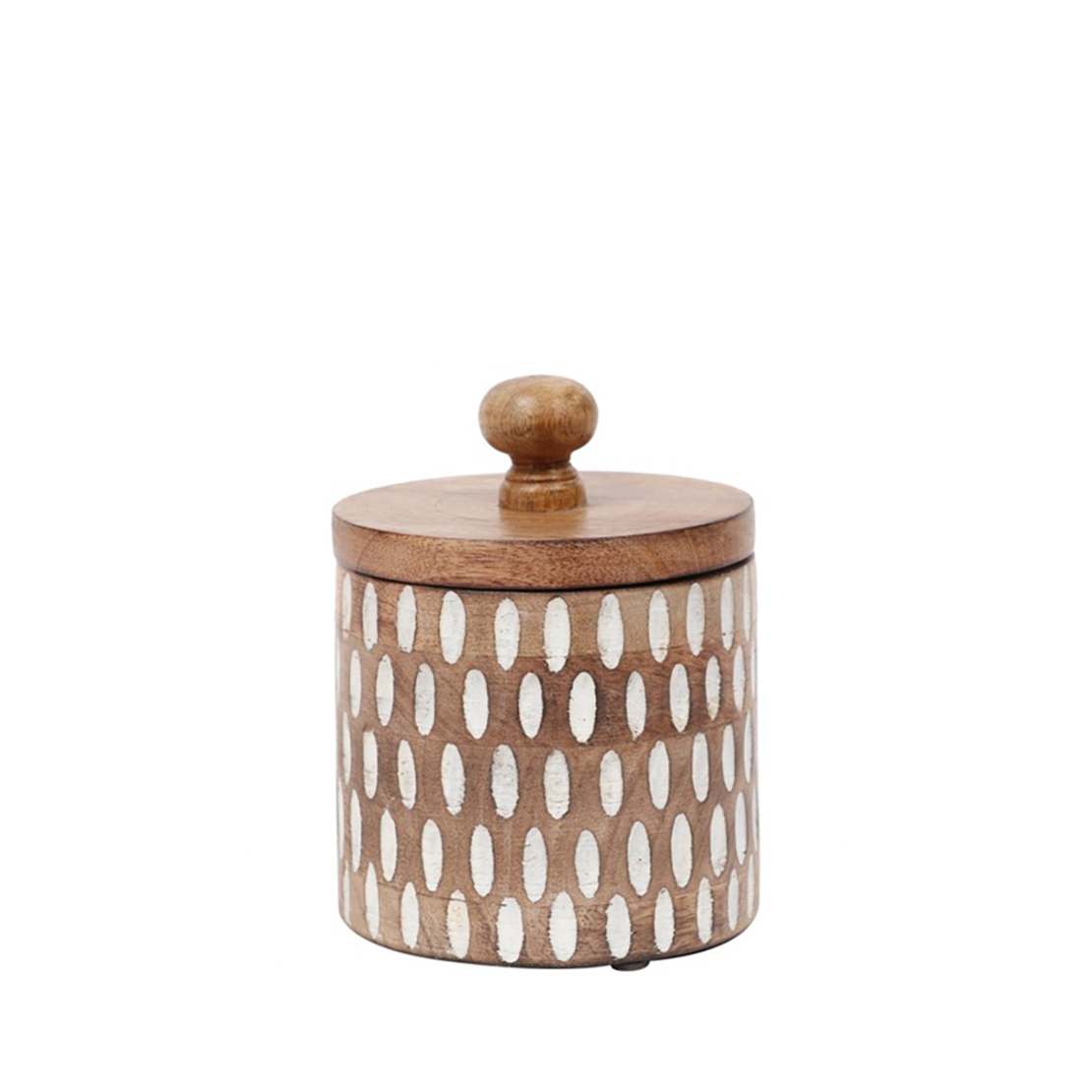 ESTRUC BOXS STORAGE JAR WITH LID WOOD MANGO NATURA