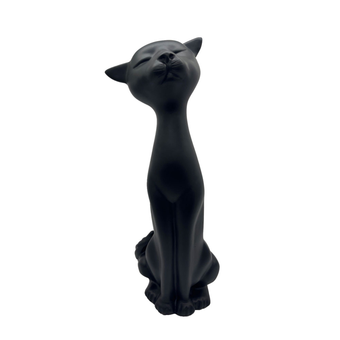 MAGGIE DECO CAT POLYRESIN BLACK 18,3x18,5xH49,5cm