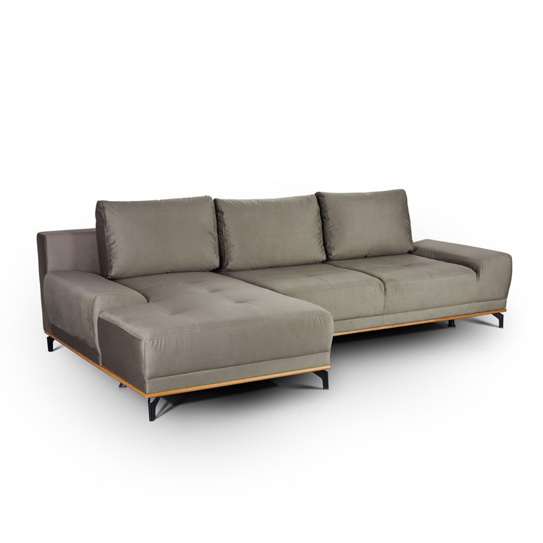 NATURA SOFA BED CORNER LEFT EASY CLEAN FABRIC TAUPE E1 EU