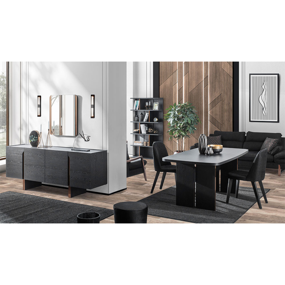 DARK TABLE MELAMINE BLACK OAK E1 TR