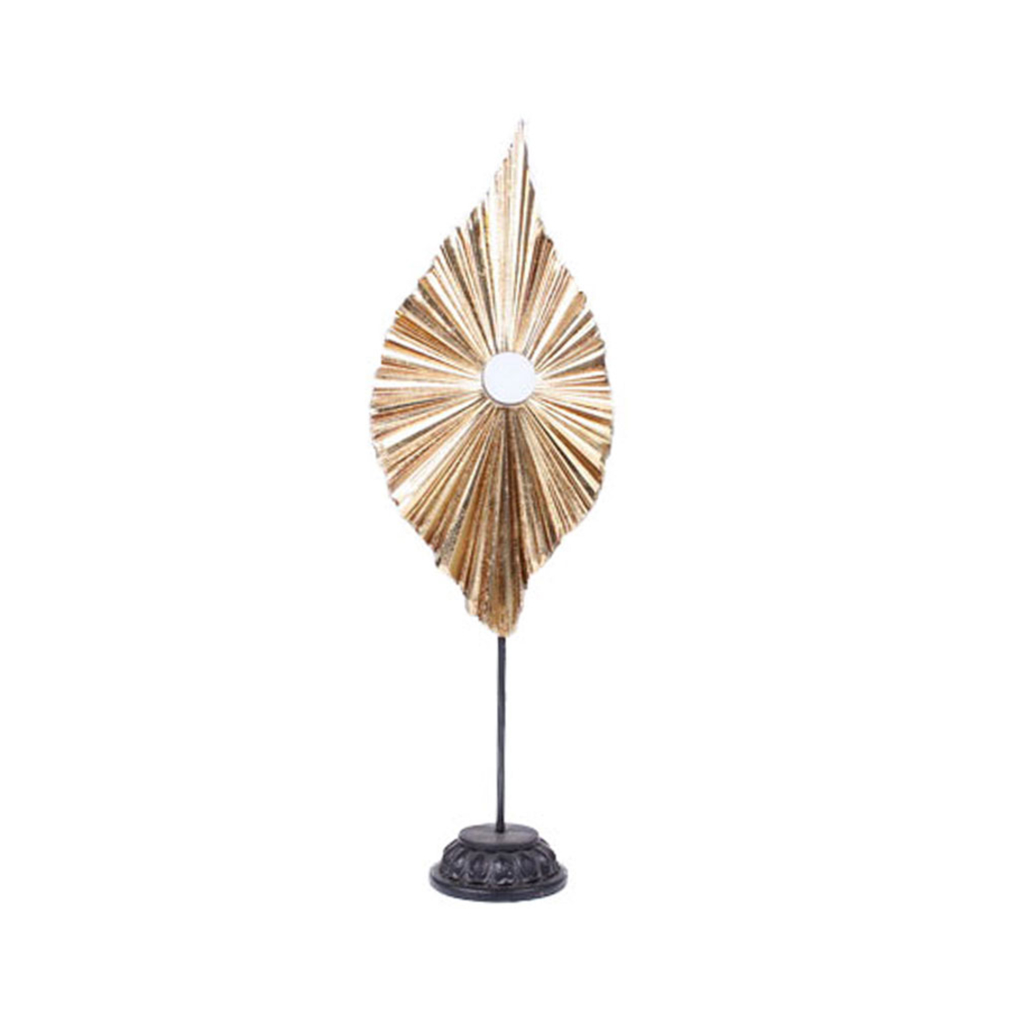USSIA DECO LEAF POLYRESIN GOLD BLACK 13,5x8xH42cm