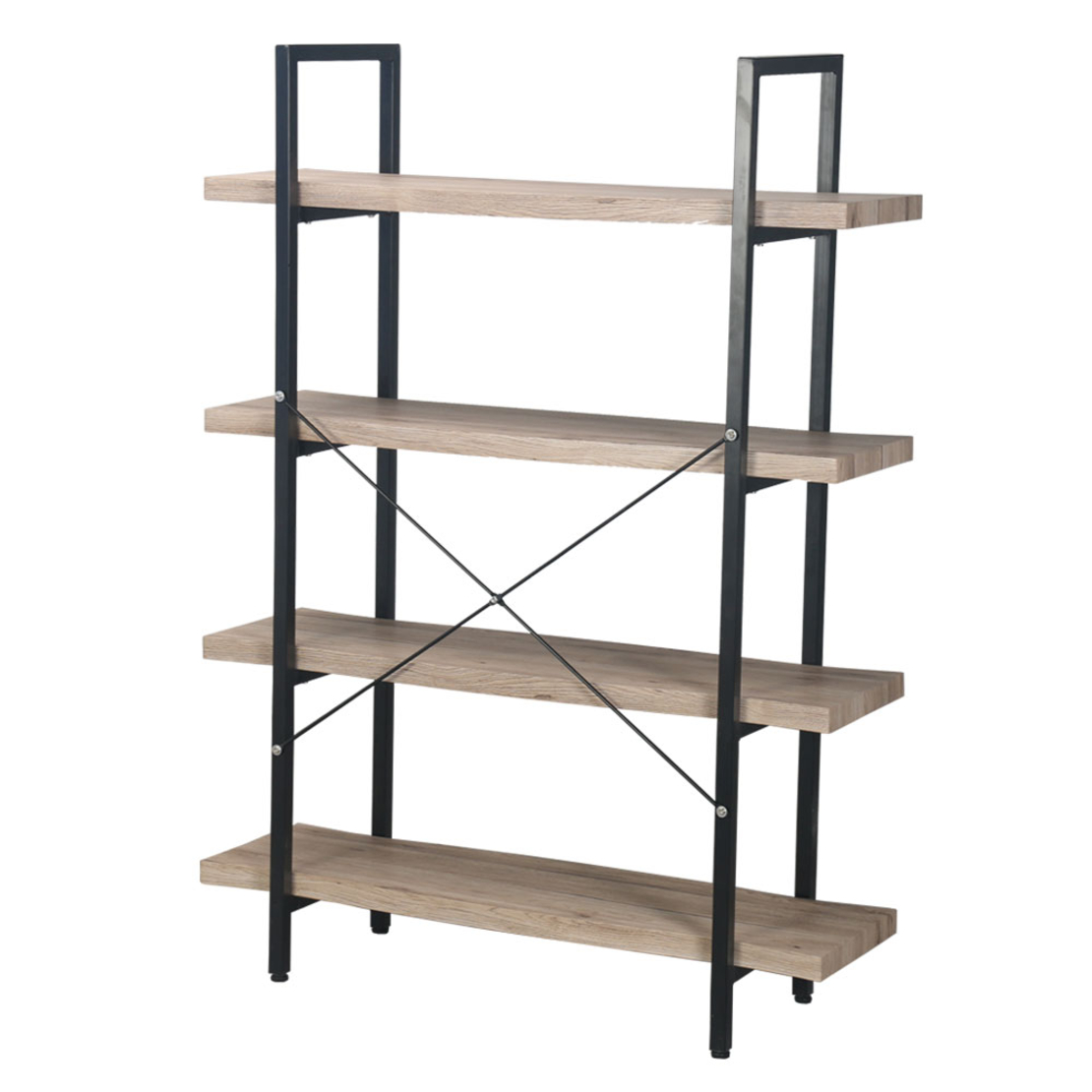BRICK-URBAN BOOKCASE CHIPBOARD WITH MELAMINE CARTA NATURAL METAL BLACK 105x32xH140cm E1 PRC