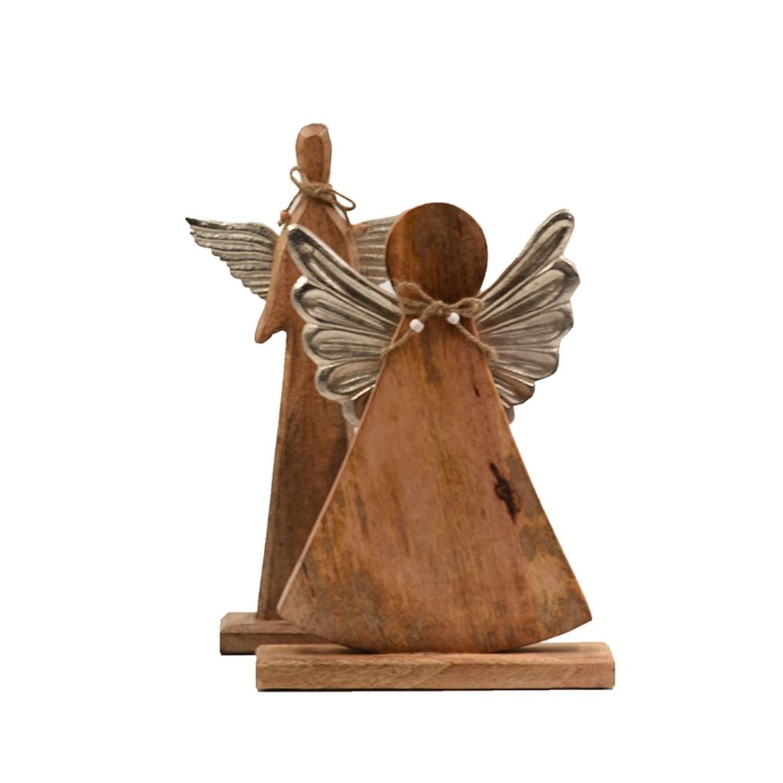 XMAS ANGI ANGEL WITH WINGS WOOD MANGO ALUMINIUM NA