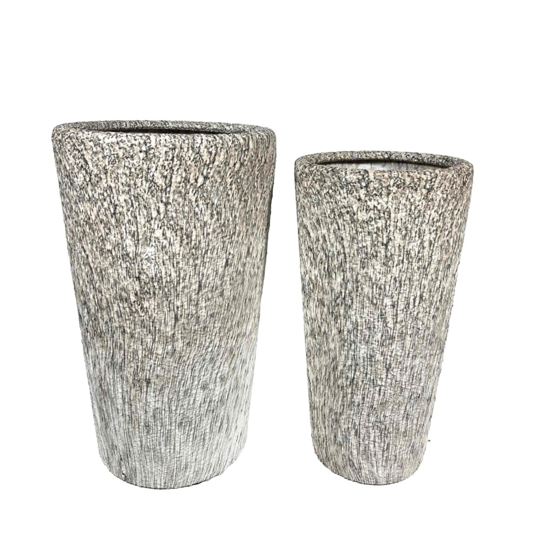 KANCHE PLANTER SET 2PCS 32x32x53 CERAMIC BEIGE BLACK