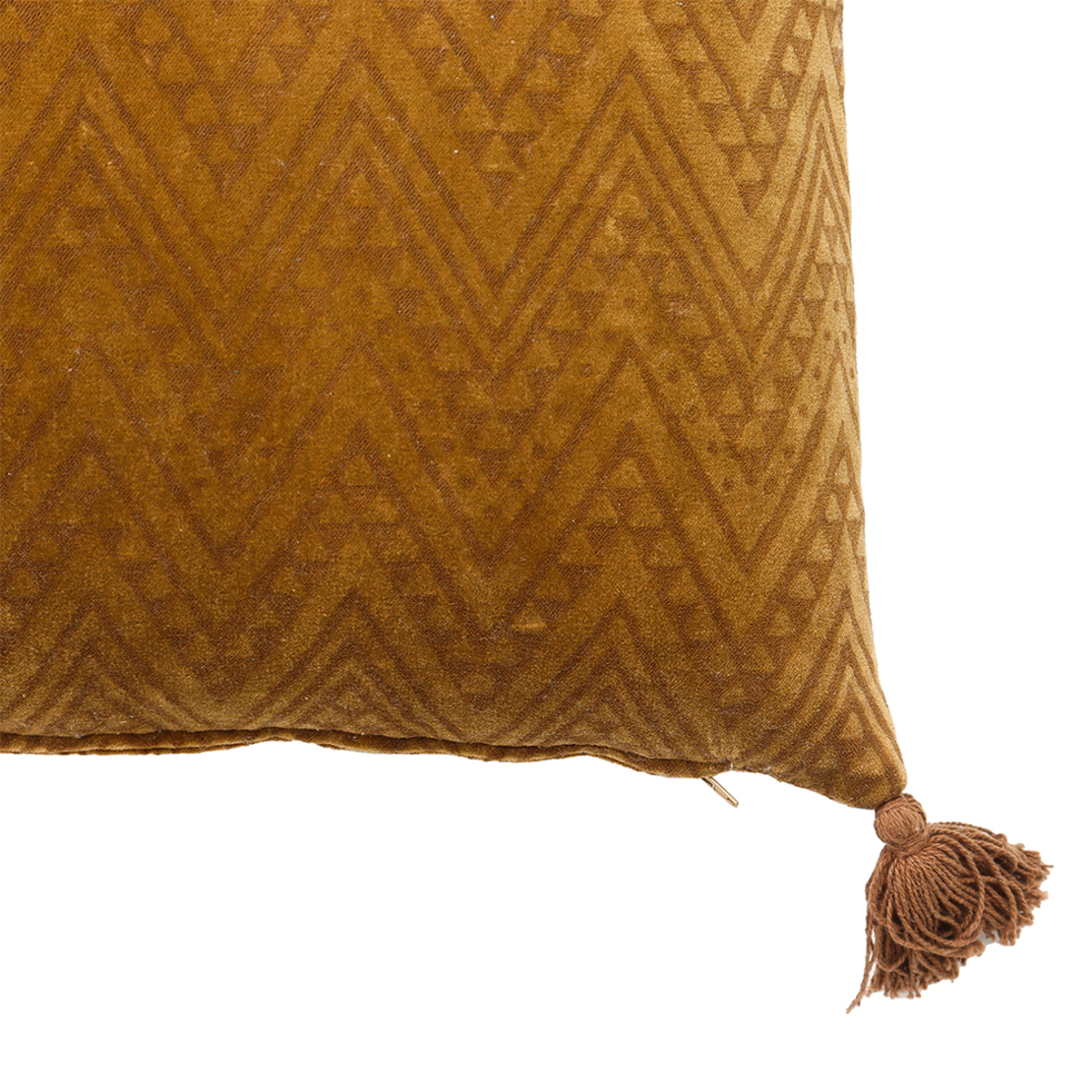SUNDIAL B DECOR CUSHION COTTON VELVET CARAMEL 50x5