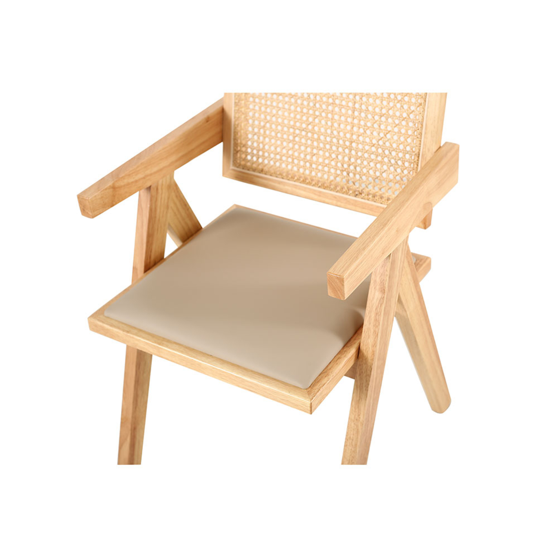 SAMURAI CHAIR WOOD RUBBERWOOD NATURAL BEIGE RATTAN PRC
