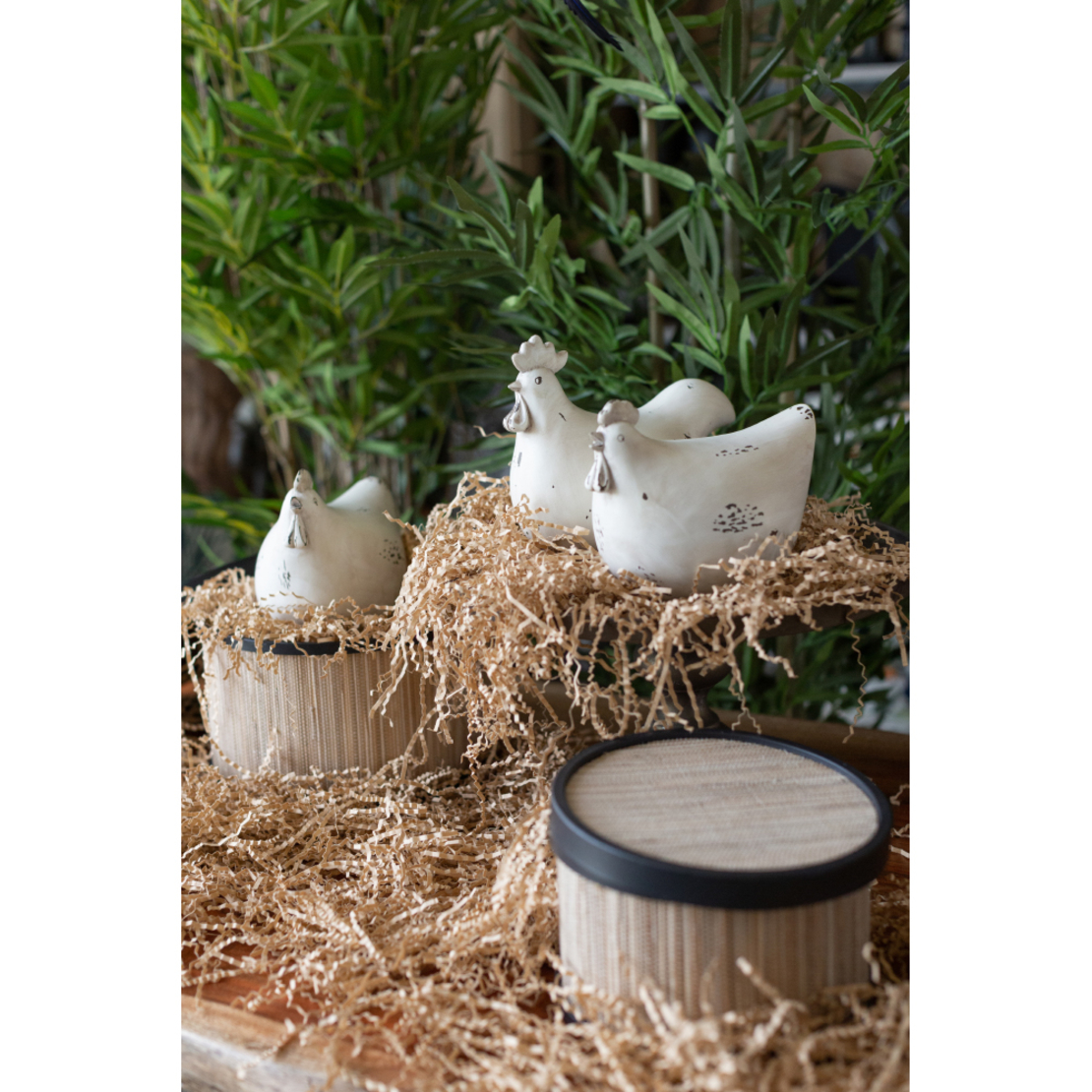 GALINHA 1 DECO ROOSTER POLYRESIN BEIGE 22,5x12,1xH