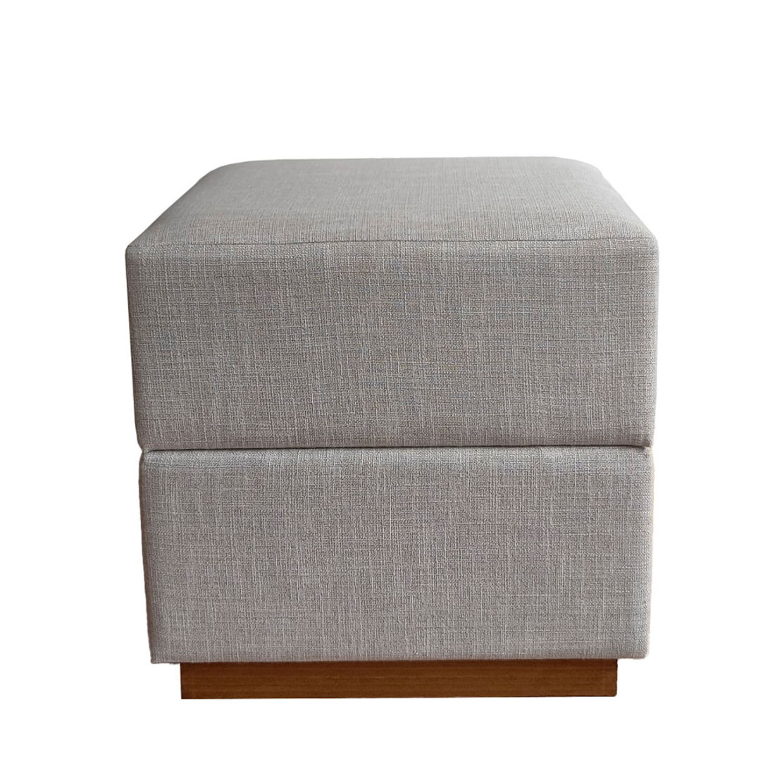 BLOCK STOOL FABRIC BEIGE WOOD E1 PRC