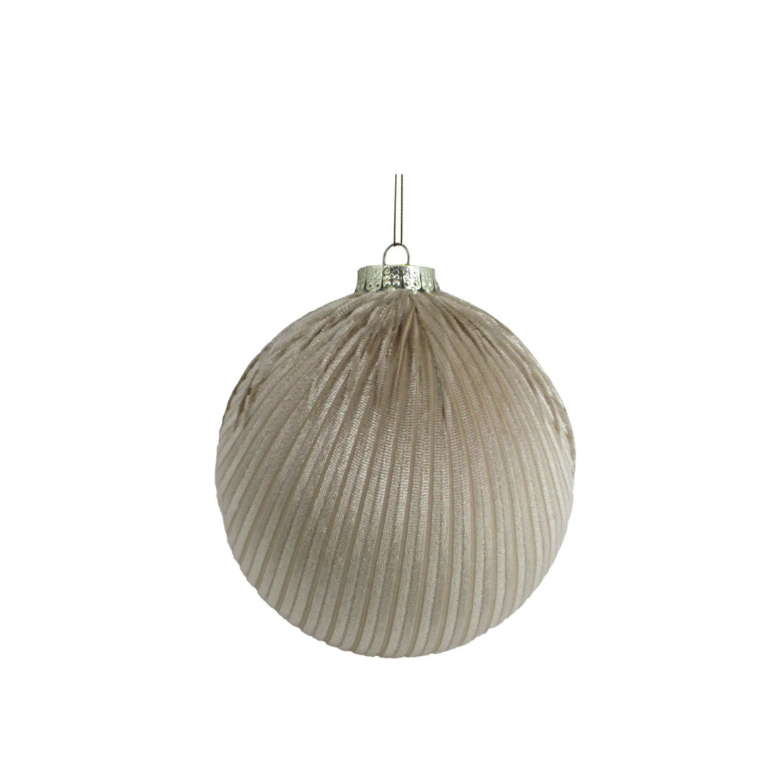 VELVET CHRISTMAS BALL 12x12x12 PLASTIC CHAMPAGNE VELVET