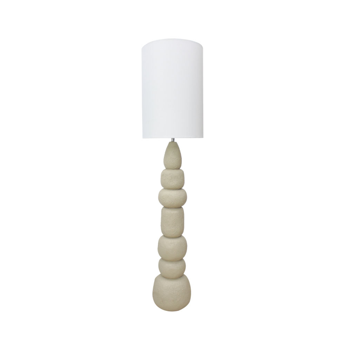 STONES LAMP FLOOR POLYRESIN LINEN BEIGE WHITE H116
