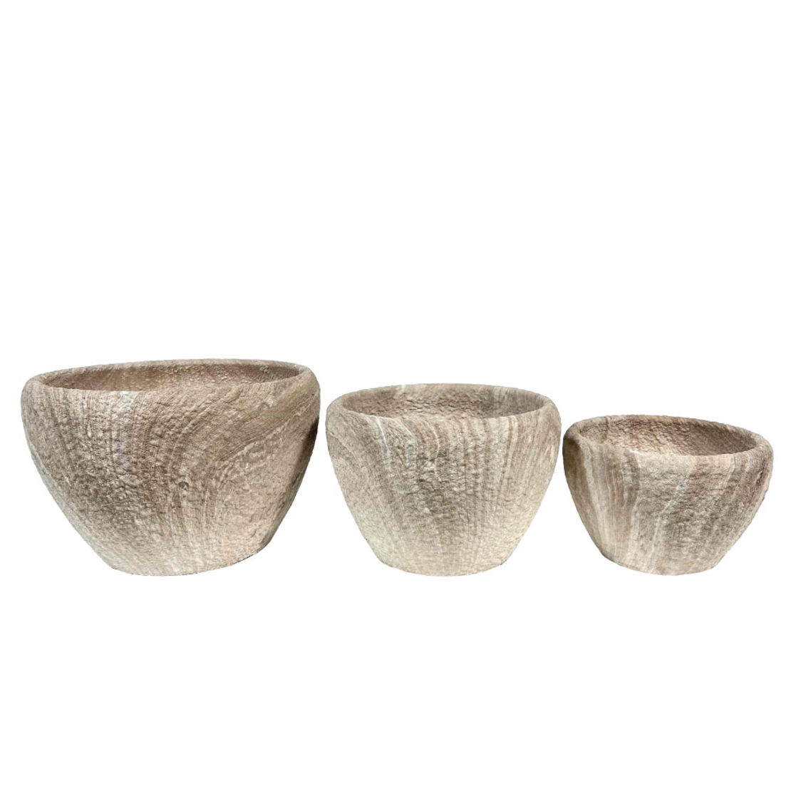 PUMOR PLANTER SET 3PCS 27x27x18 CERAMIC BEIGE WHITE