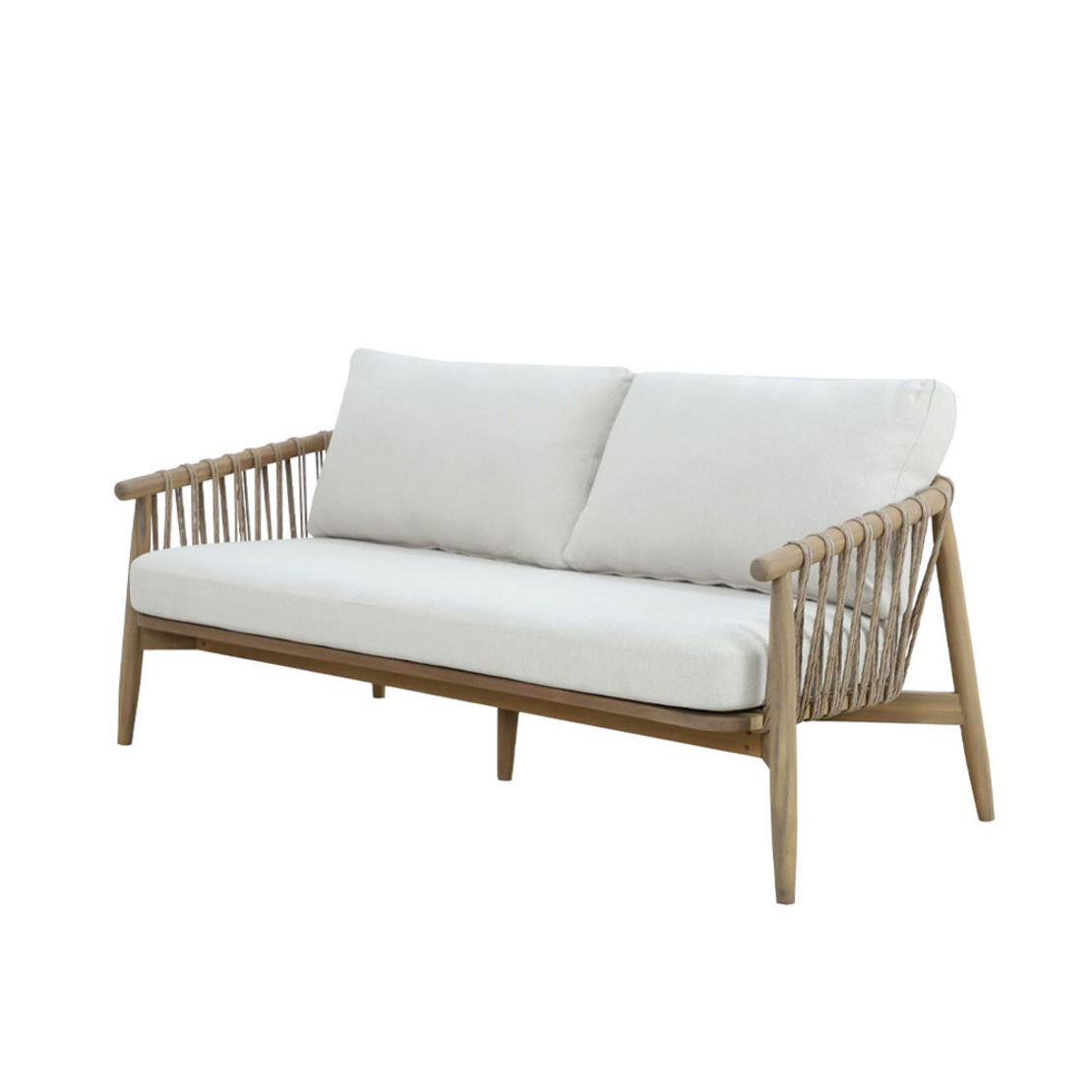 CORDA LOUNGE SET 1+2+1 WOOD ACACIA NATURAL WHITE V