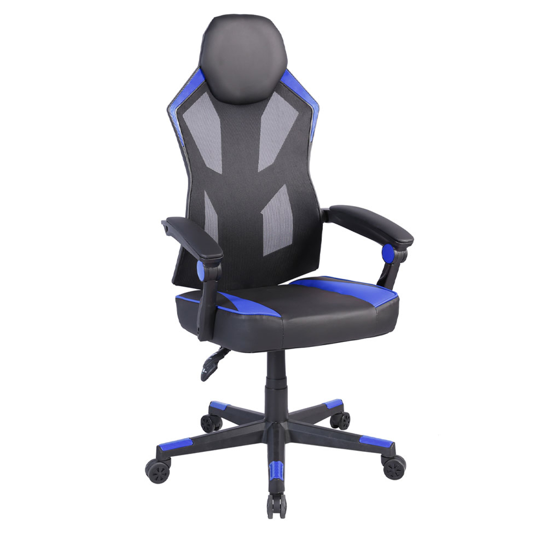 FUSION GAMING CHAIR DESK FABRIC BLACK NYLON BLUE PP 50x74xH137cm PRC