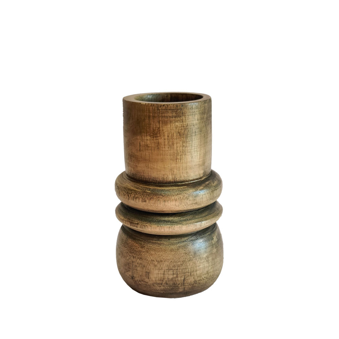 CEDAR VASE WOOD BROWN 14x14xH24cm PRC