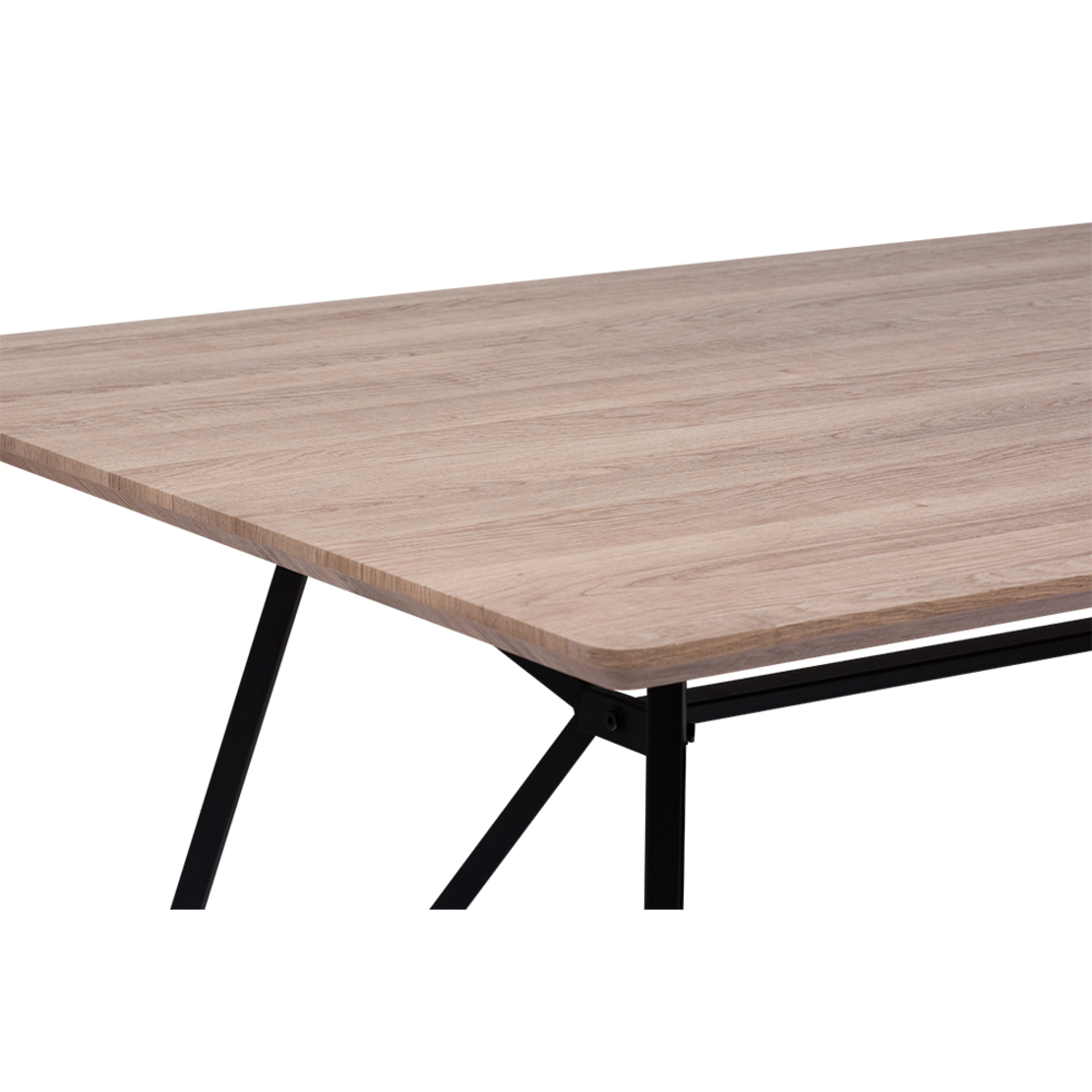 BOGARD TABLE METAL OAK LIGHT MDF WITH PAPER VENEER BLACK E1 PRC