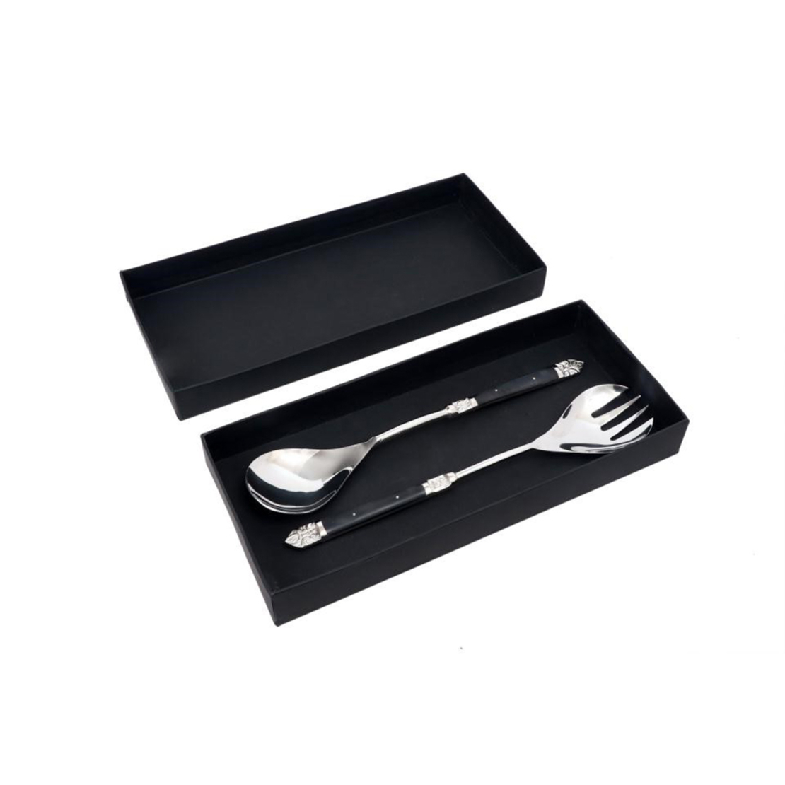 ROYAL SERVING SET STEEL RESIN BLACK 29x6xH2cm IN