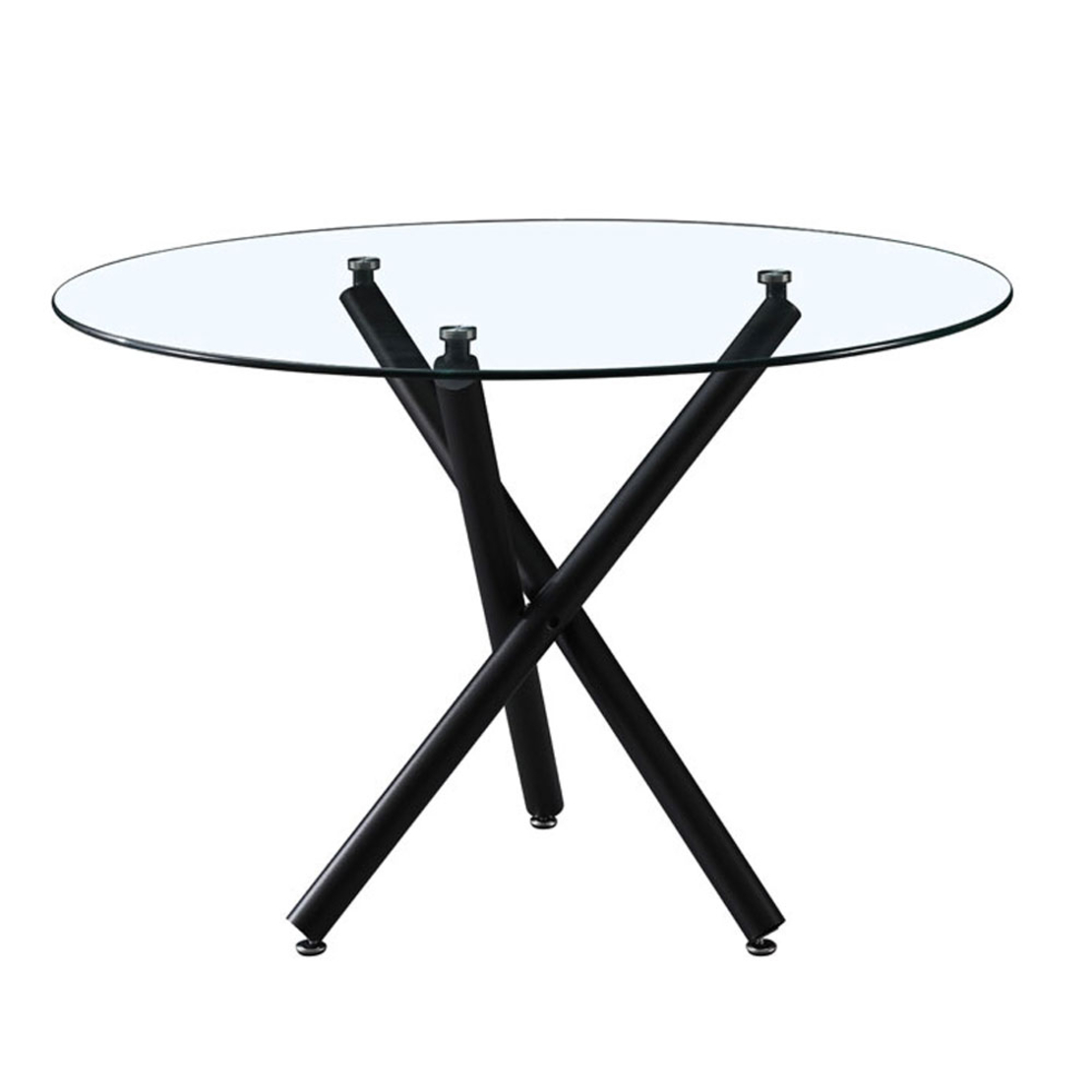 GEM TABLE TEMPERED GLASS TRANSPARENT METAL BLACK P