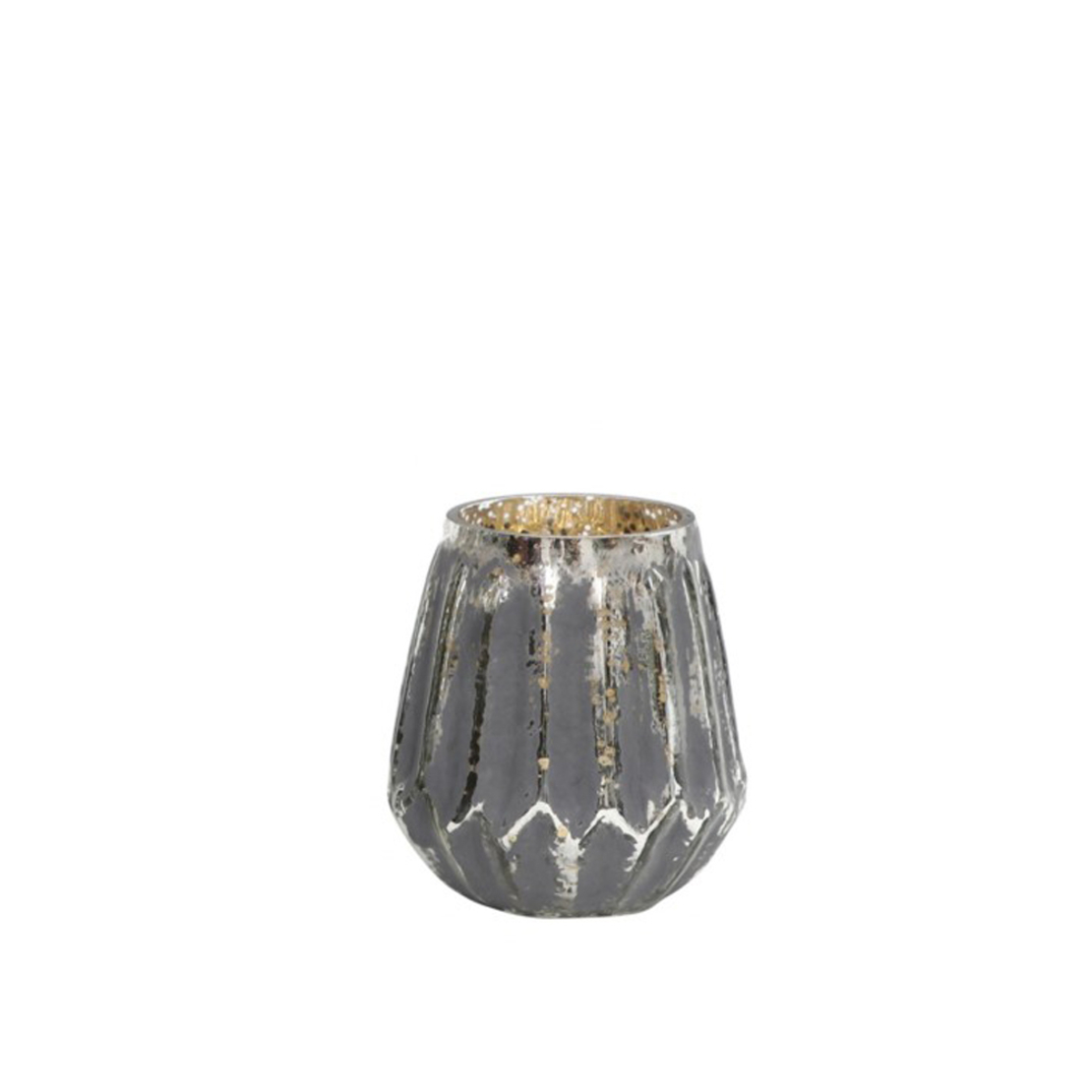 SOLV BASE FOR CANDLE GLASS GREY SILVER D10xH10cm I