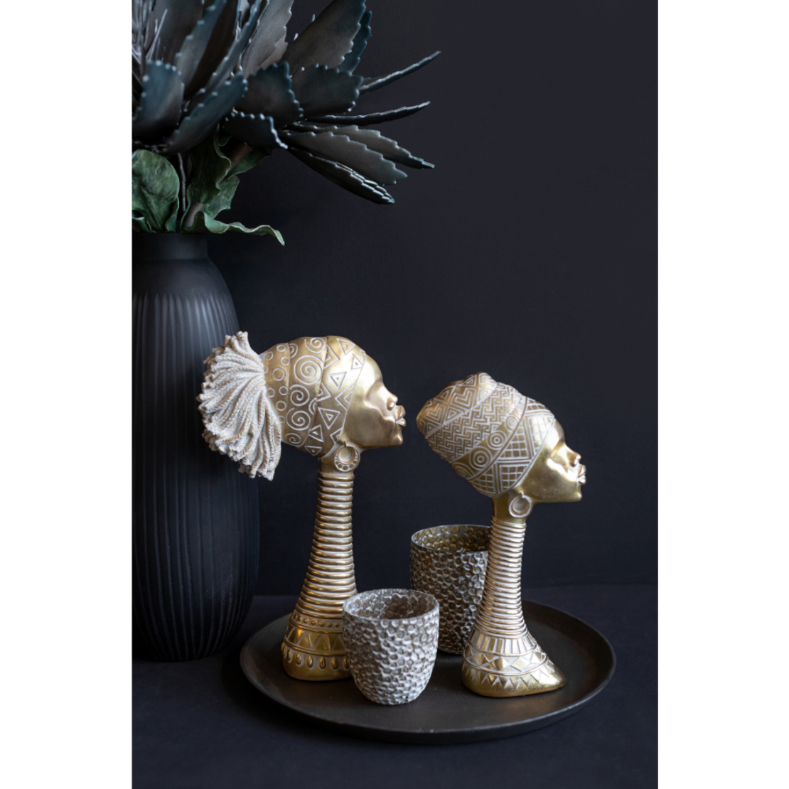 ABENI 3 DECO FIGURE POLYRESIN GOLD 15,2x7,3xH28,7c