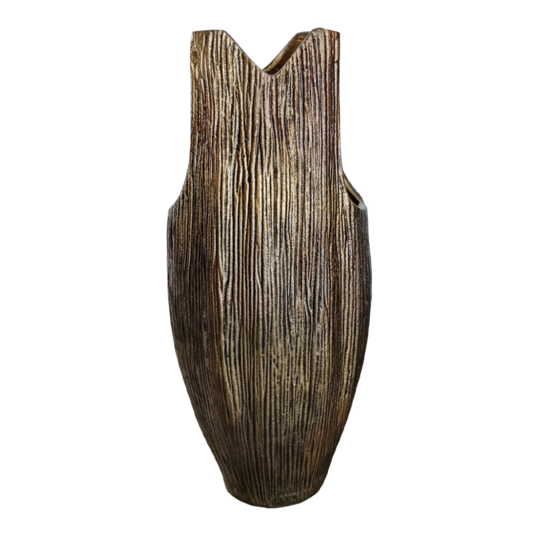 BAJAN VASE ALUMINIUM GOLD ANTIQUE 19,5x14xH46cm IN
