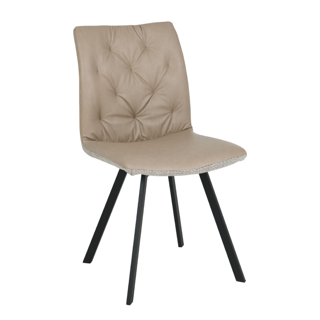 DUE FACCE CHAIR FABRIC LATTE BEIGE METAL BLACK E1 PRC
