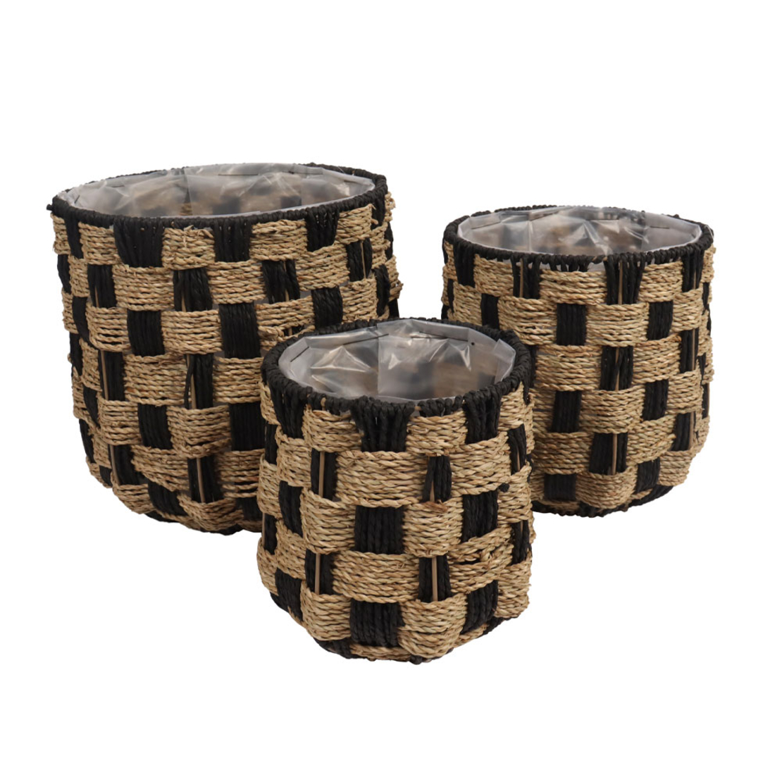 SULIEN BASKET SET 3PCS SEAGRASS PAPER ROPE NATURAL