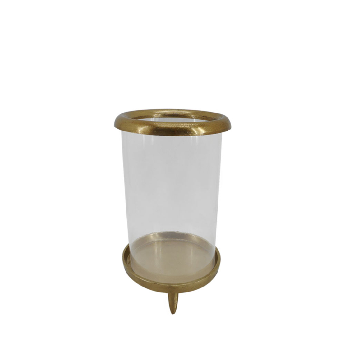LUMIA CANDLE HOLDER ALUMINIUM GLASS GOLD D15xH28cm