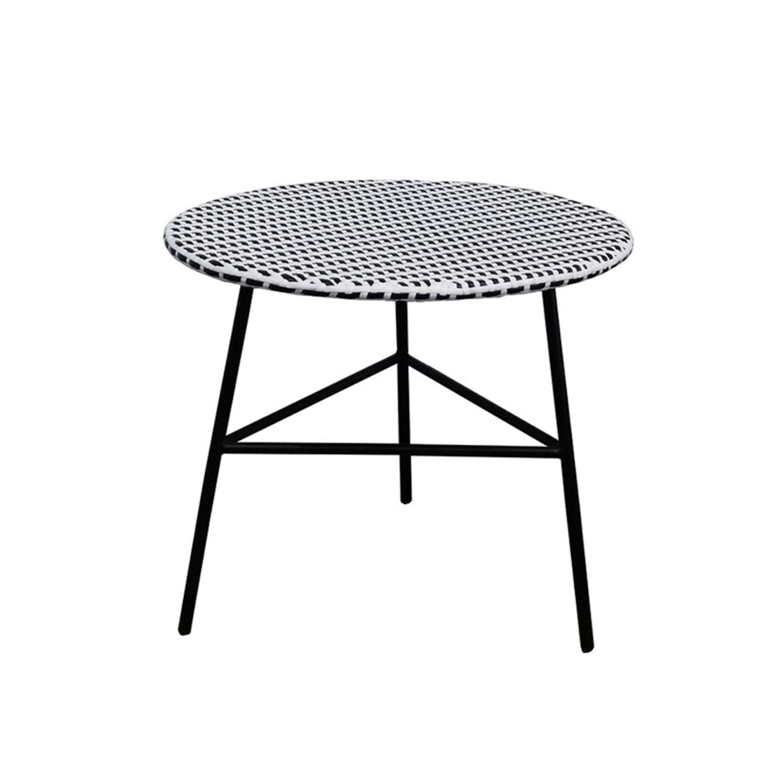 GRANADA COFFEE TABLE PE WOVEN BLACK WHITE 65x65xH56cm PRC