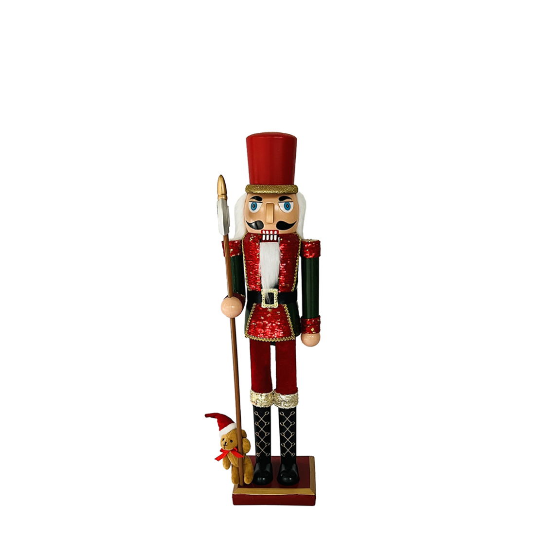 XMAS LUE B NUTCRACKER RED GREEN GOLD H40cm PRC