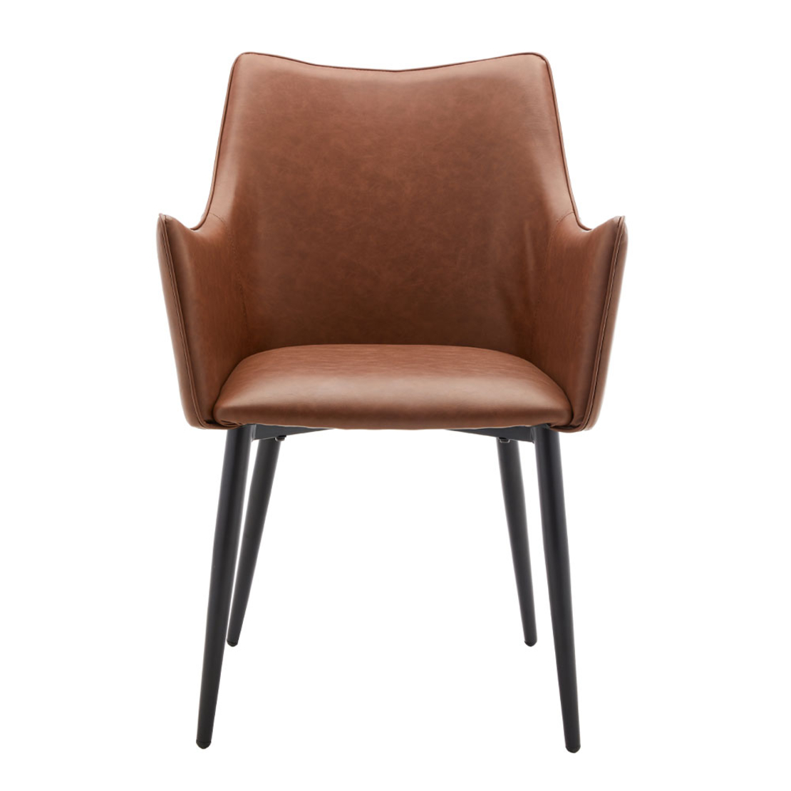 MALONE CHAIR ARMCHAIR FABRIC TABAC METAL BLACK E1 PRC