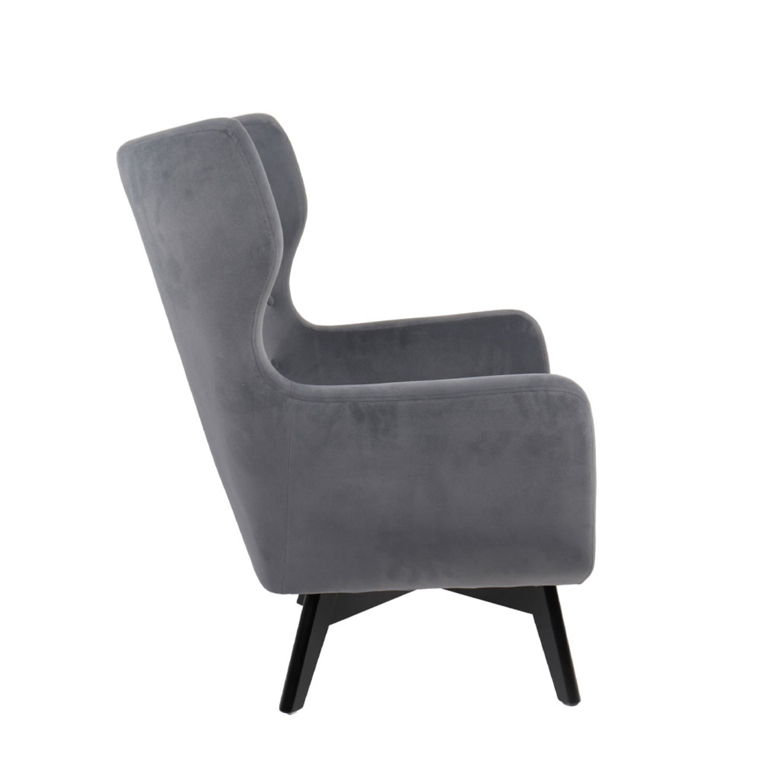 MEGA ARMCHAIR FABRIC GREY LIGHT WOOD RUBBERWOOD BL