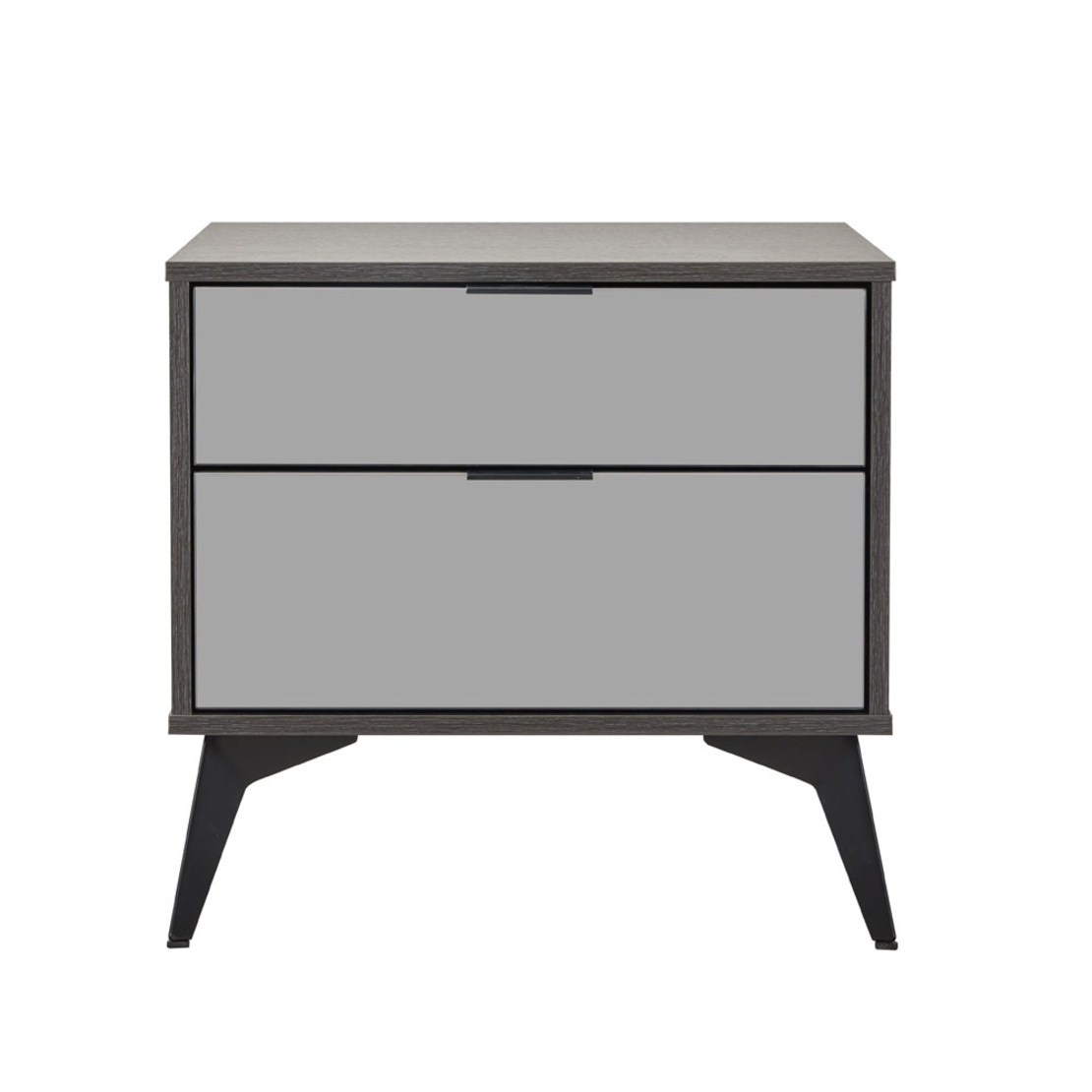 SPECCHIO NIGHTSTAND 2DRAWERS MELAMINE BLACK OAK MELAMINE MIRROR E1