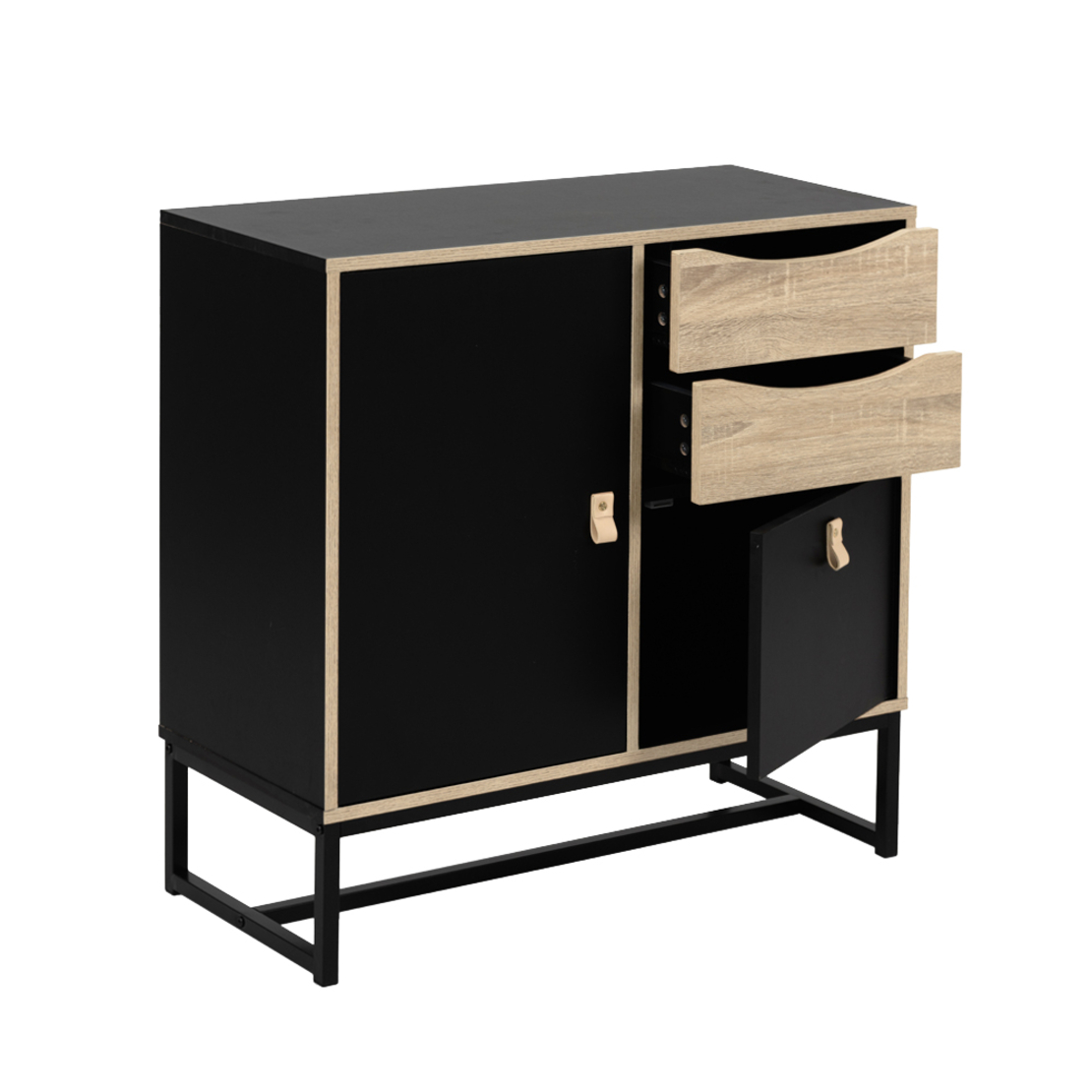 EDGE COMMODE CHIPBOARD WITH MELAMINE CARTA BLACK METAL SONOMA E1 PRC
