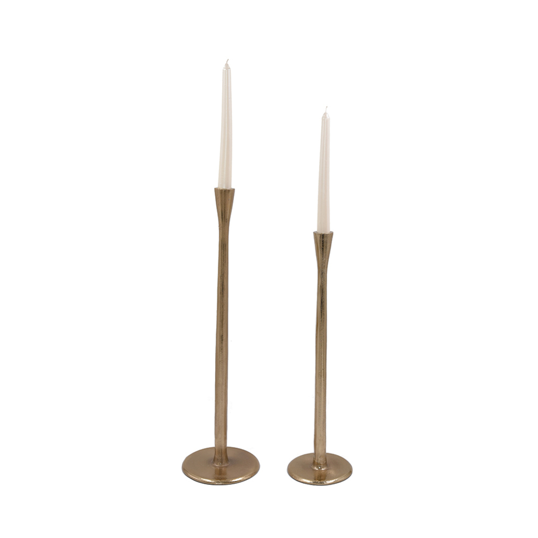 STELLA CANDLE HOLDER ALUMINIUM GOLD 13x13xH48cm IN