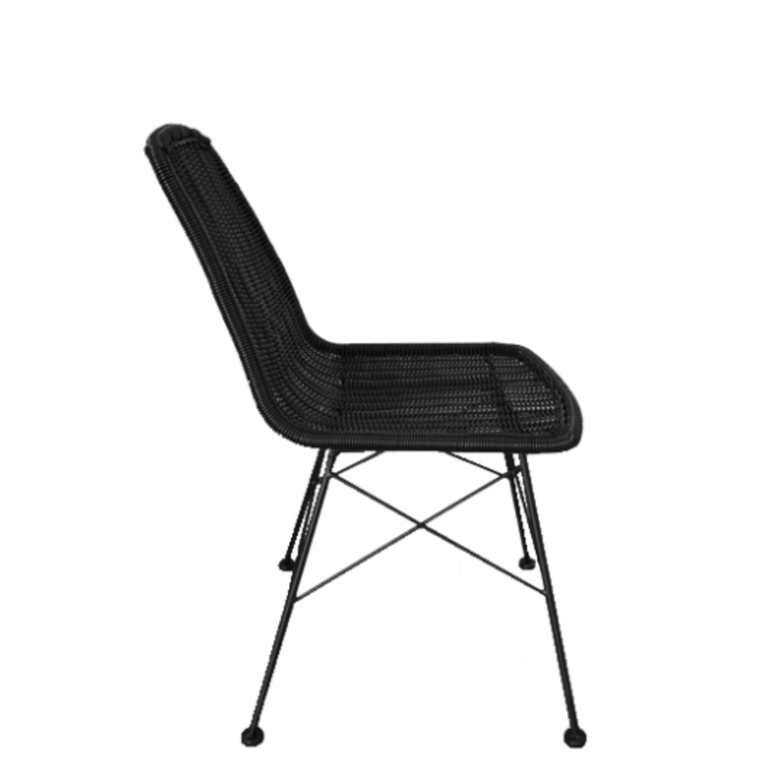 DENMARK CHAIR PE WOVEN BLACK BLACK 44x57xH81cm PRC
