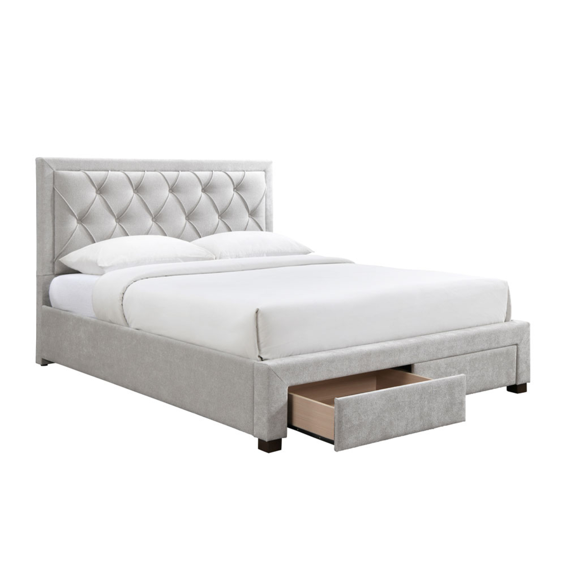 NOBLE BED (FOR MATTRESS 160x200cm) FABRIC GREY LIGHT E1 MY