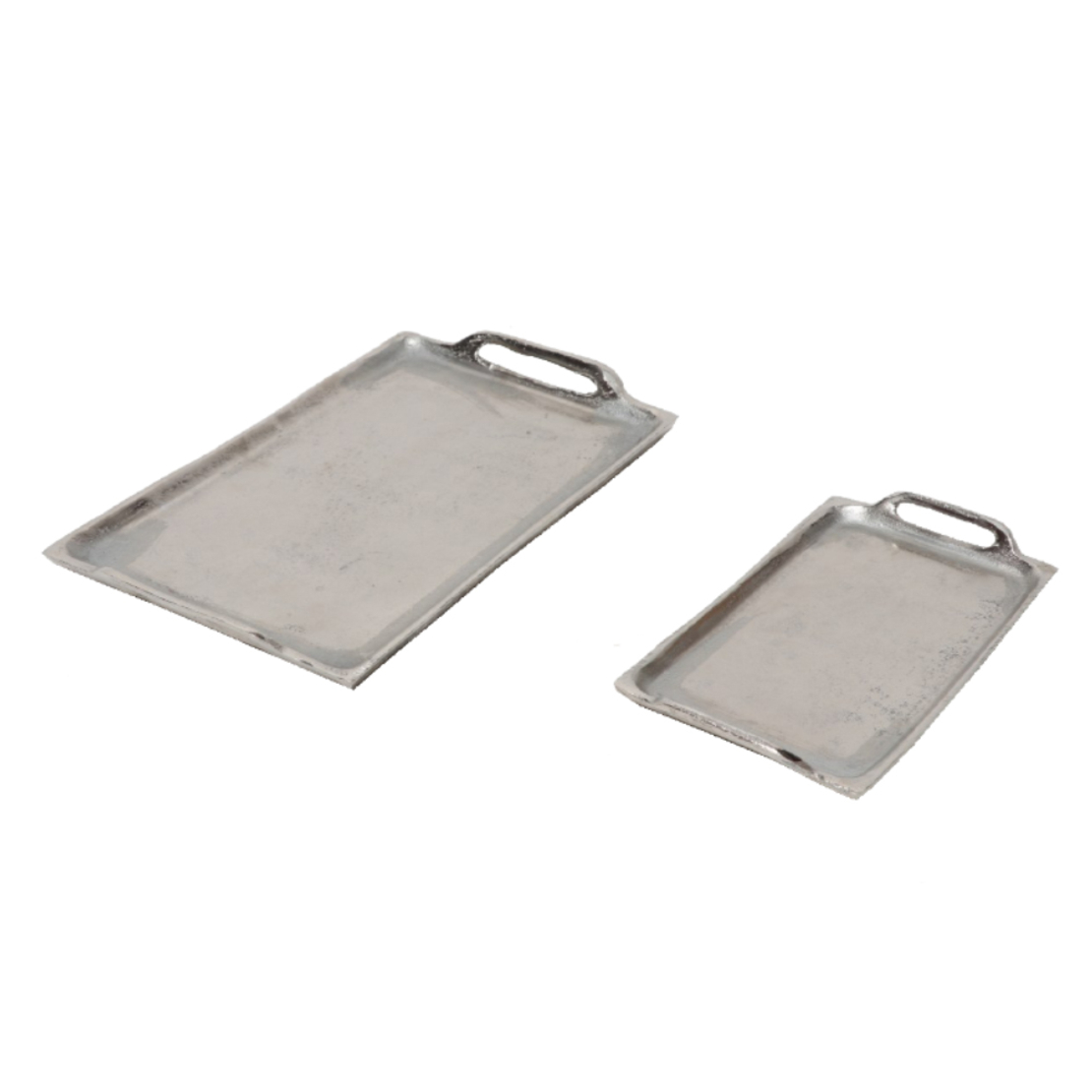 DAKAR TRAY WITH HANDLES ALUMINIUM SILVER 36x22xH3c