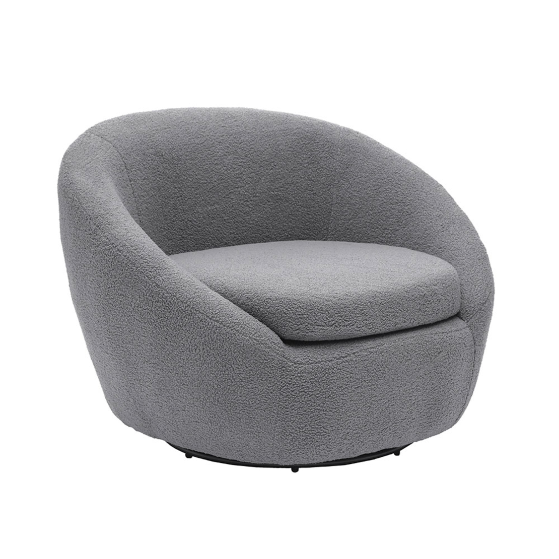 OVO ARMCHAIR SWIVEL FABRIC GREY METAL E1 PRC
