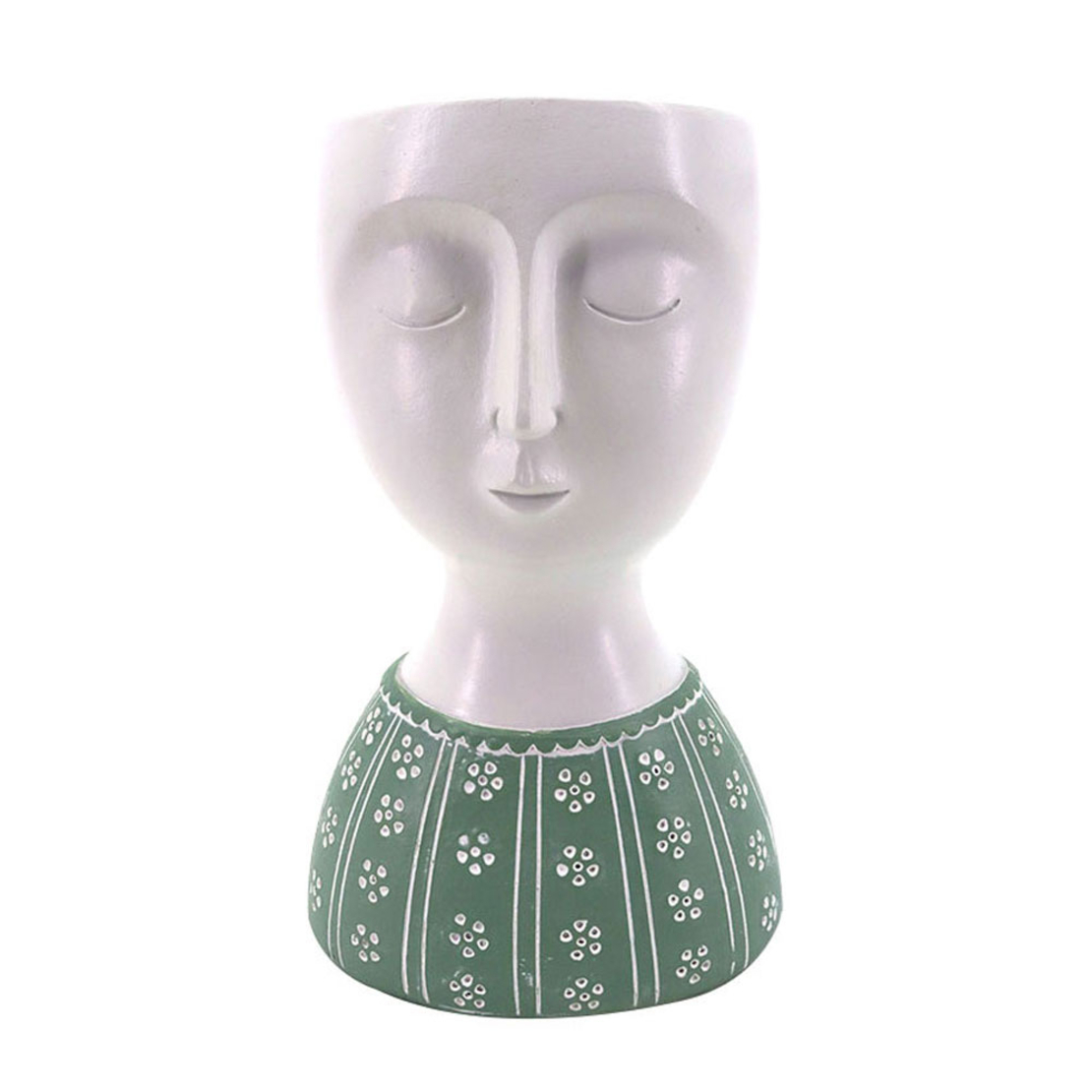 IPAMO GREEN PLANTER POLYRESIN WHITE MINT 8,8x7,3xH